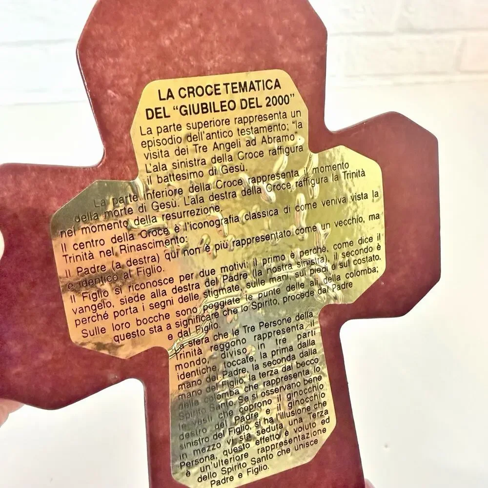 Beautiful Wooden Cross wth Story La Croce Tematica Del Giubileo del 2000